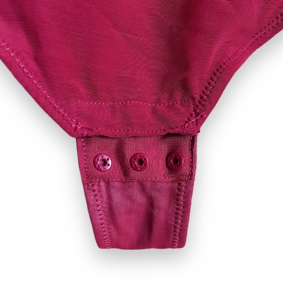 XL Popilush Red Shapewear Illusion Mesh Long Sleeve Tummy Control Bodysuit - Picture 9 of 10